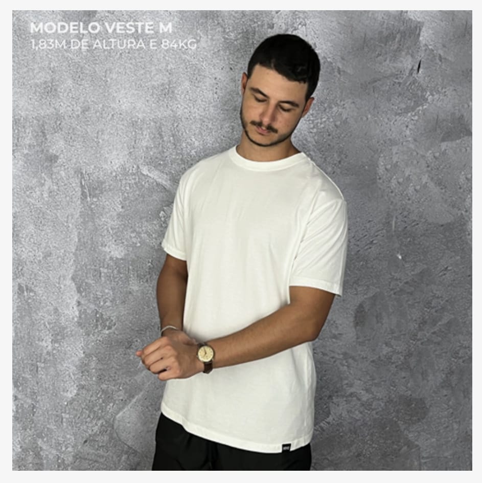 Camiseta Basic Lisa Off-White - Imagem 5